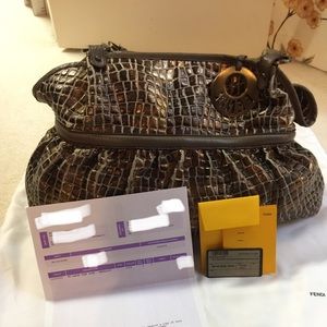 Fendi metallic large chef tote